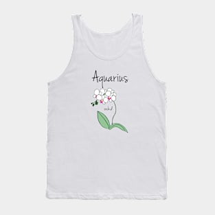 Aquarius zodiac sign horoscope flower art Tank Top